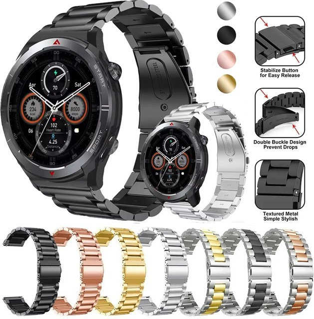 Zeblaze Uhrenarmband Edelstahl, 22 mm, Schwarz, Unisex - Bild 1