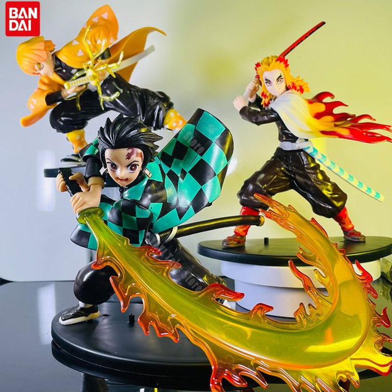Bandai Anime Figur Demon Slayer Tanjiro Azuma Zenitsu Kyoujuro Mehrfarbig aus Kunststoff - Bild 1