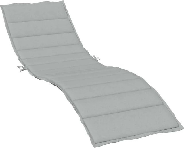 vidaXL Sonnenliegen-Auflage Melange Hellgrau aus Polyester, B/T/H: 200 x 50 x 4 cm - Bild 1