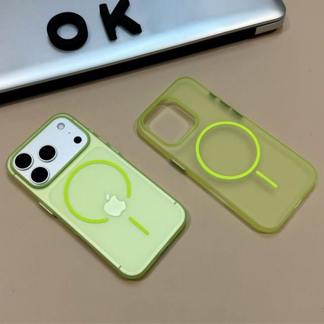 Original Ultra Dünne Matte PC-Hülle mit MagSafe für iPhone 17 Air 16 15 14 13 12 Pro Max Plus Candy Armor Schutzhülle in Schwarz und Grün - Bild 1