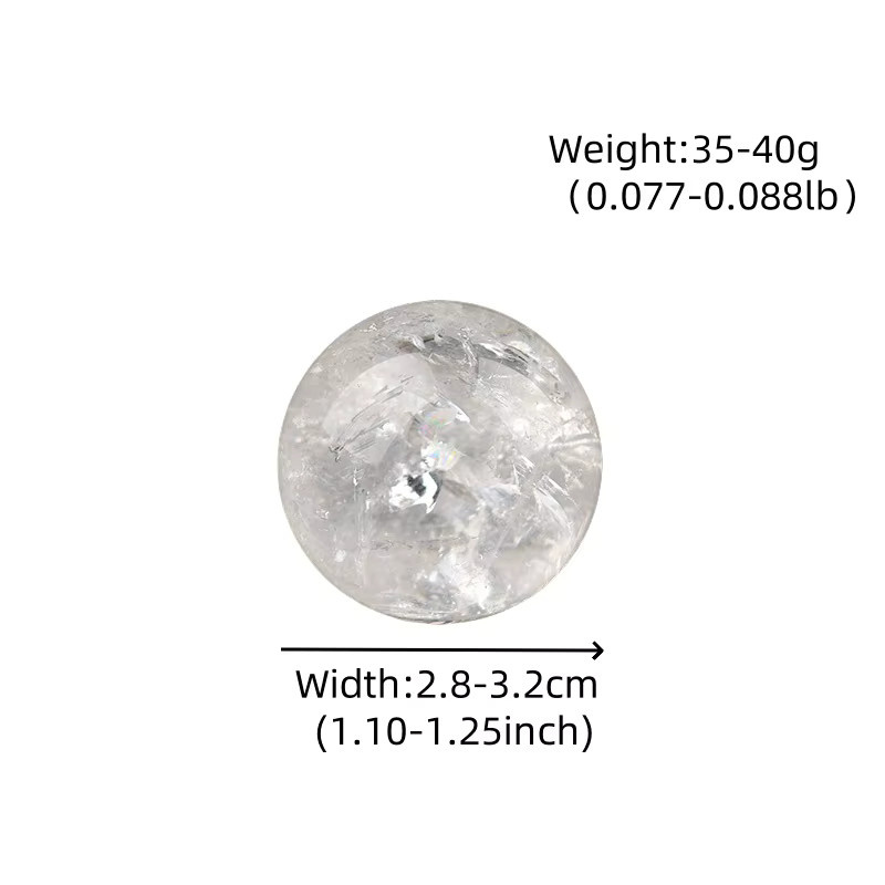 RYCRYSTAL Klare Quarzkugel aus natürlichem Kristallstein in Transparent als Dekoration für deinen Schreibtisch - Bild 2