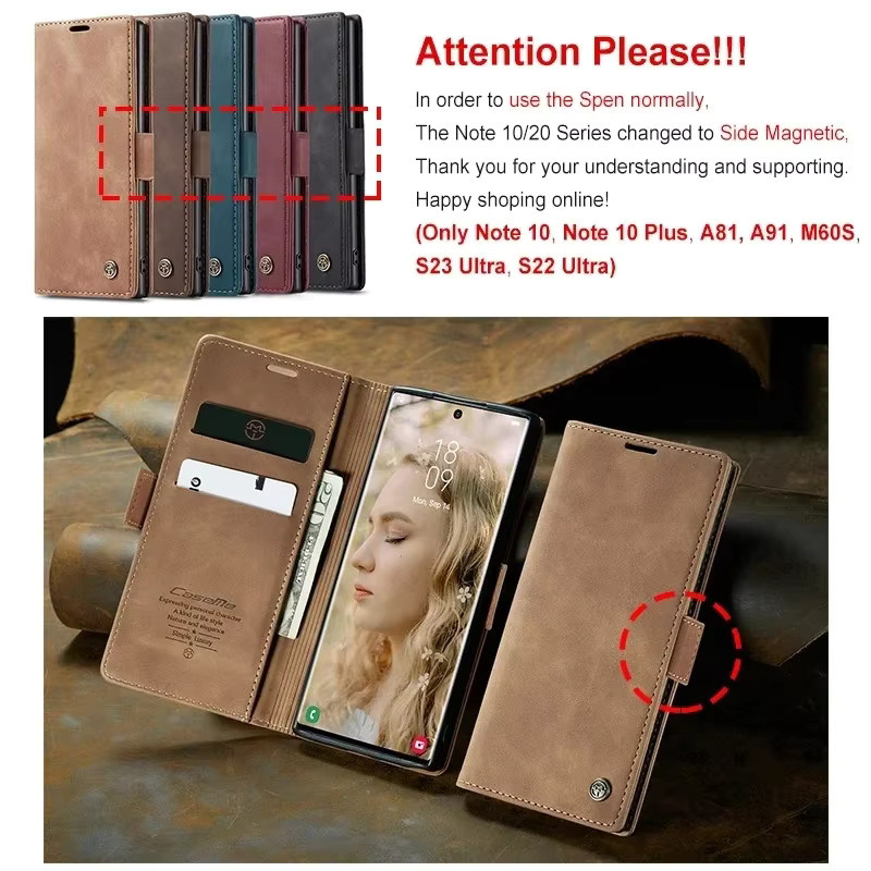 Luxus Leder Handyhülle Wallet Flip Case mit Kartenfach und Standfunktion für Samsung Galaxy A55 A35 A25 A15 A05S A73 A72 A54 A53 A52 4G 5G in Rot - Bild 4