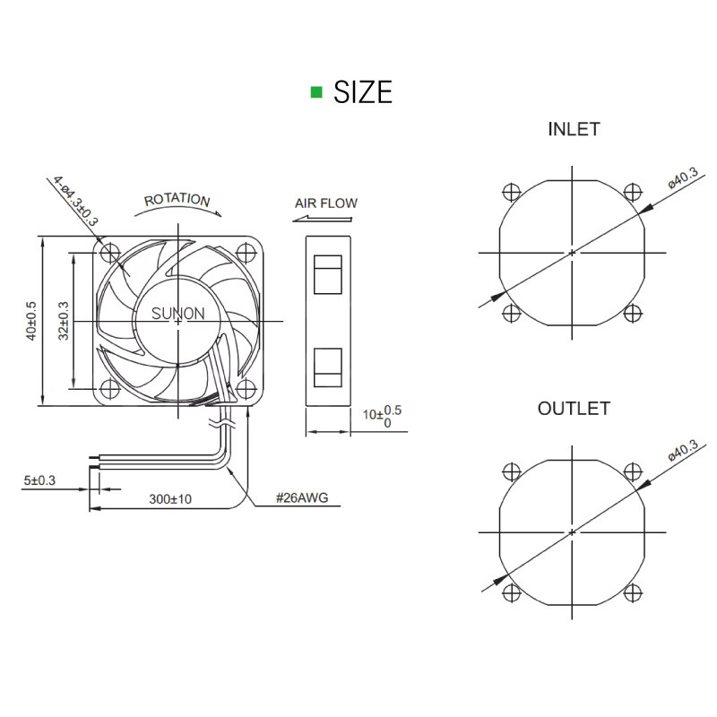 Mellow Sunon 4010 Lüfter Schwarz für 3D-Drucker mit magnetischem Federungslager für Voron und Ender 3 Hotend 12 V/24 V - Bild 2