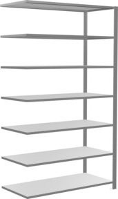 Schulte Anbauregal MULTplus150 Steckregal für Büro und Archiv, verzinkt, Farbe: Silber/Grau, B/T/H: 230 x 130 x 60 cm, 7 Fachböden - Bild 1