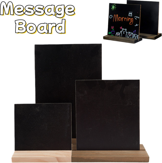 Kreative Vintage-Kreidetafel aus Holz in Schwarz als dekorative Nachrichtentafel für Schreibtisch und Regal - Bild 1