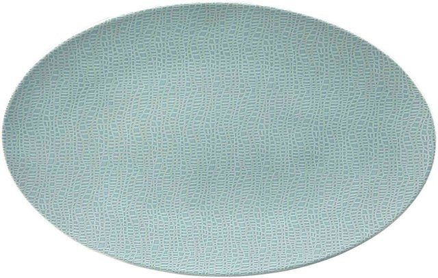Seltmann Weiden Servierplatte Life Fashion aus Keramik, Weiß/Türkis, B: 40 cm, T: 26 cm - Bild 1