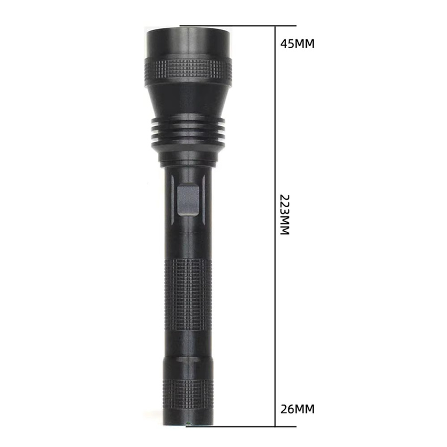 VASTFIRE Wiederaufladbare LED-Taschenlampe mit RGB-Modi in Grün, Rot und Weiß, Wasserdichte taktische Zoom-Leuchte für Camping und Jagd, Schwarz - Bild 4