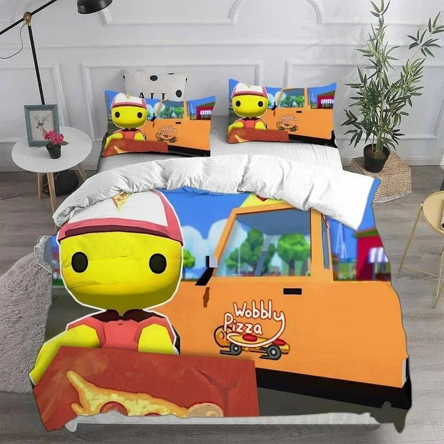 Creative Homewares Wobbly & Life Bettwäsche-Set mit Kissenbezug, 3-teilig, US Twin, B: 172 cm, L: 218 cm - Bild 1