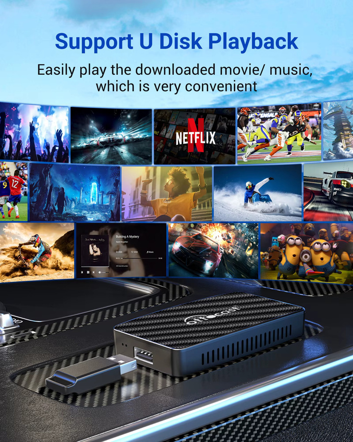 OTTOCAST Play2Video Pro Wireless CarPlay und Android Auto Adapter in Schwarz für Video-Streaming wie TikTok, YouTube, Netflix und IPTV - Bild 6