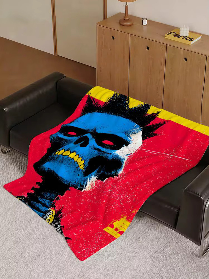 S-SHRUGS Wärmende Flanell-Decke in Weiß und Multicolour - Bild 7