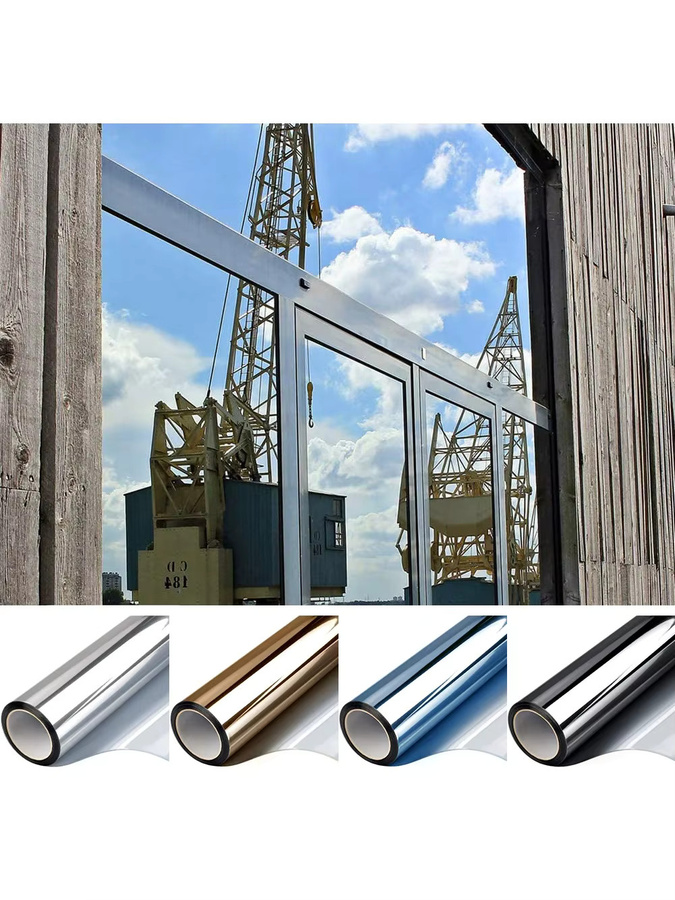BUNPIG Fenster-Sichtschutzfolie Einseitige Tagesspiegelfolie in Silber zur UV-Wärmekontrolle und als Sonnenschutz für Glas und Türen - Bild 5