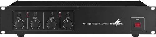 Monacor PA-1450D ELA-Verstärker 50W 4-Kanal in Schwarz - Bild 1