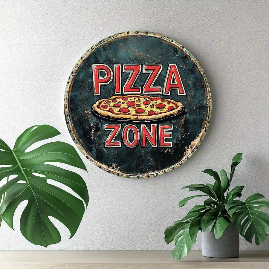 Rundes Aluminiumschild Potdemiel im Vintage-Stil für Wandkunst in Küche und Bar, Durchmesser: 20 cm, Mehrfarbig - Bild 5