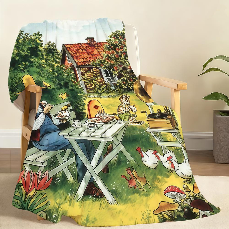 Lumi Home Kuscheldecke Pettson und Findus aus Flanell, Mehrfarbig, B/T: 150 x 200 cm - Bild 5