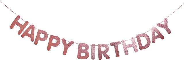 Rico Design Paper Poetry Girlande Happy Birthday in Rosa mit Glitter - Bild 1