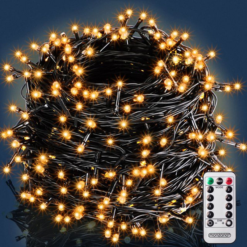 Monzana LED Weihnachts-Lichterkette in Warmweiß mit Fernbedienung, Timer und Dimmfunktion, 40 m Länge, IP44 wetterfest für Innen- und Außenbereich - Bild 2