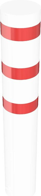 Schake Absperrpoller zum Einbetonieren aus Stahl in Weiß-Rot, Durchmesser: 32,3 cm - Bild 1