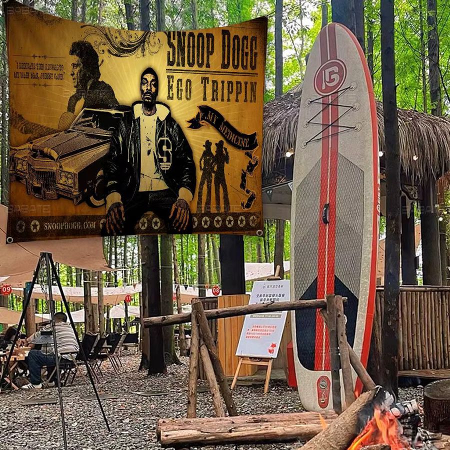 Potdemiel Party Banner Snoop Dogg Motiv Mehrfarbig Rechteckig zum Aufhängen - Bild 2