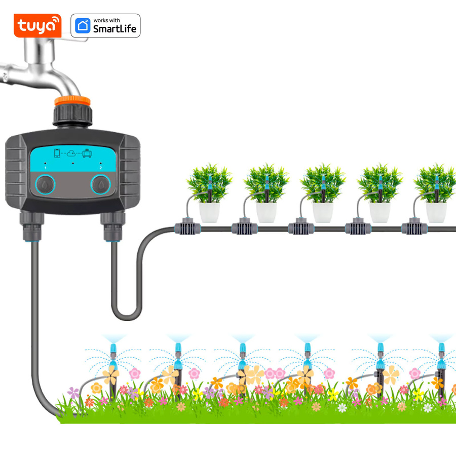 Tuya Smart Sprinkler Timer mit Dual Bluetooth, programmierbarer Outdoor Wasser Timer für Gartenschläuche, Schwarz - Bild 6