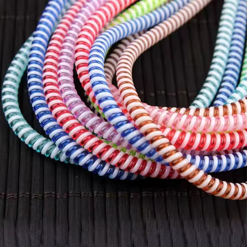 Multicolor TPU-Spiral-USB-Ladeschutz für iPhone, Samsung und Huawei, 1,4 m Kabelwickler und Schutzüberzug - Bild 3