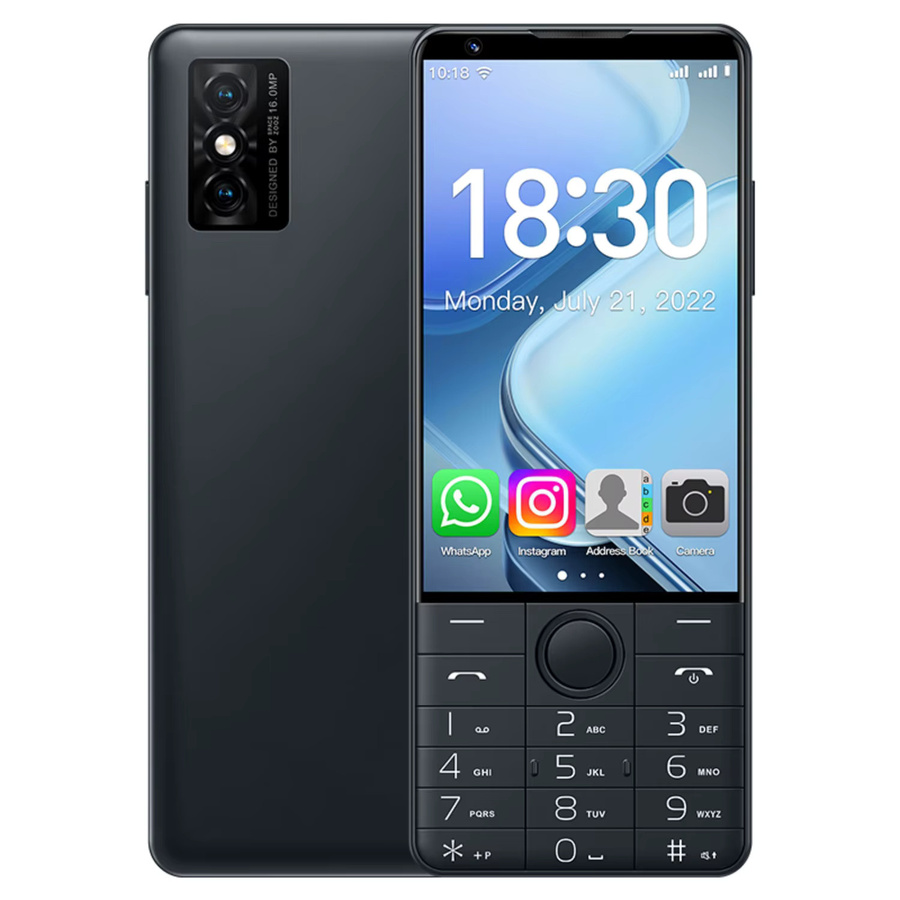DOOV R70 Pro 4G Smartphone mit Touch-Tastatur, 4 Zoll IPS Display, 6 GB RAM, 128 GB Speicher, Android 14, 16 MP Kamera, 2600 mAh Akku, Schwarz - Bild 2