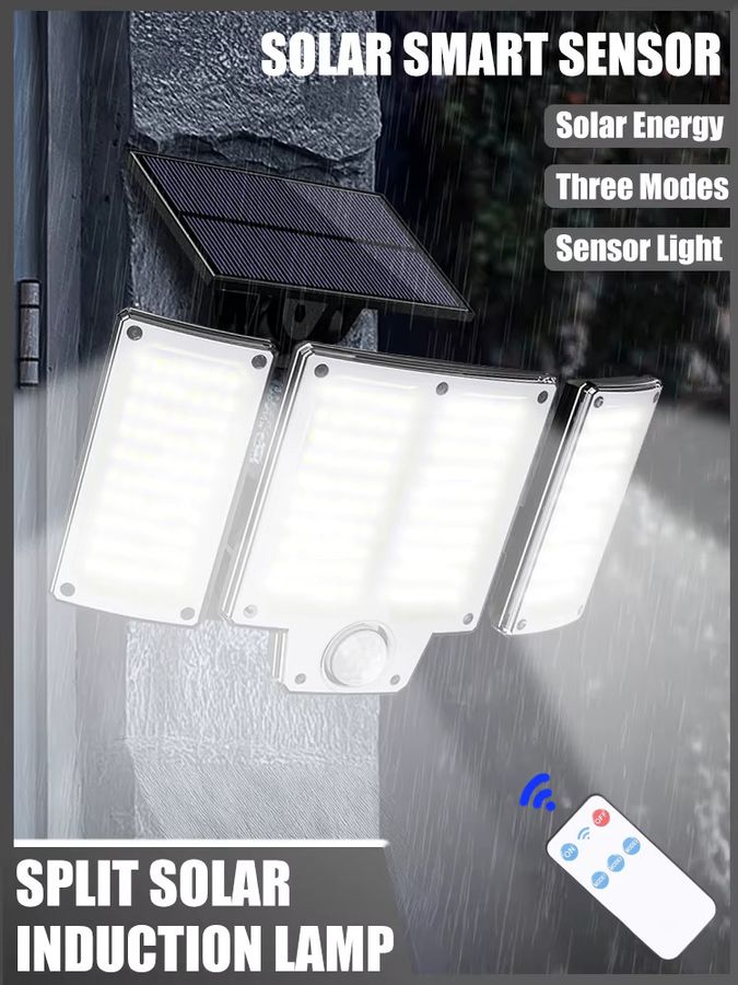 ZHIYU Solar-Wandleuchte mit 280 LEDs und Bewegungsmelder, Solar-Flutlicht mit verstellbarem Beleuchtungskopf für den Außenbereich - Bild 7