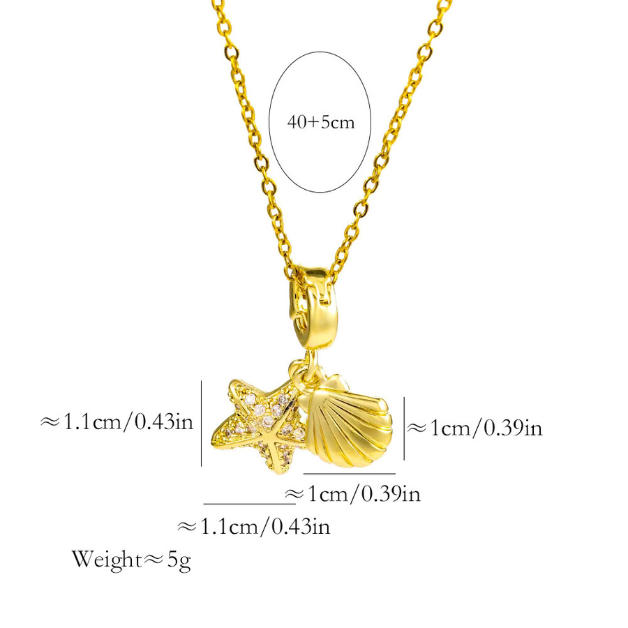 Marisa Halskette, Stern Shell Anhänger, 18K Gold überzogen, Edelstahl, Damen - Bild 2