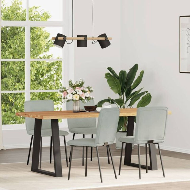 4er Set Esszimmerstühle aus modernem Samt in Grau von vidaxl - Bild 1