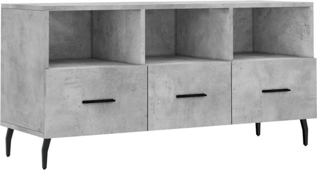vidaXL TV-Schrank in Betongrau aus Holzwerkstoff und Eisen, B/T/H: 102 x 36 x 50 cm - Bild 1
