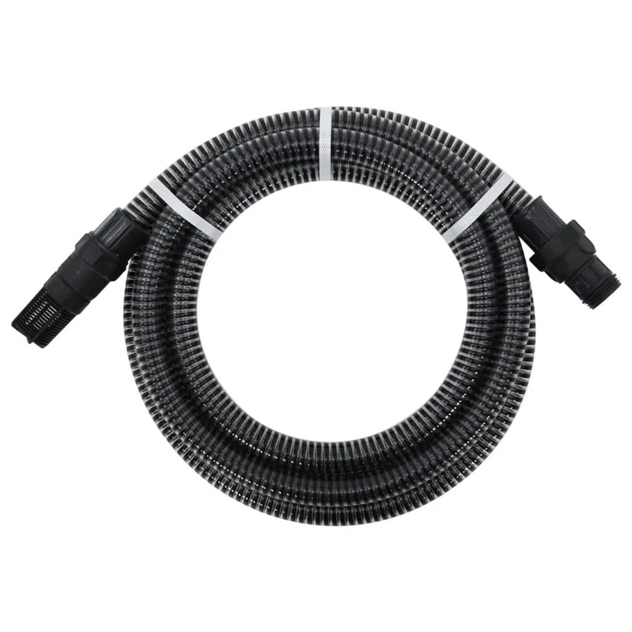 vidaXL Saugschlauch mit PVC-Anschlüssen in Schwarz, Länge: 4 m - Bild 2