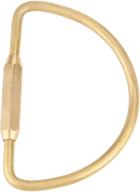KaiSai Schlüsselanhänger Messing, Karabinerhaken, D-shaped, beige - Bild 1
