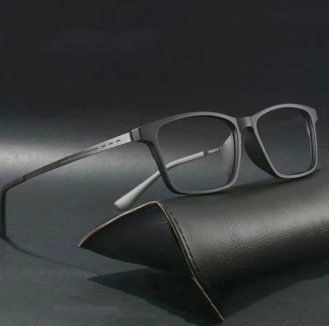 LOERHUNAR Lesebrille, Quadrat, Titan, Schwarz, Männer, Anti Blau Licht - Bild 1
