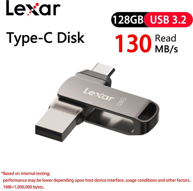 Lexar 2-in-1 USB-Stick mit USB-C und USB-A Anschluss, USB 3.2 Dual-Port Laufwerk, 64 GB, bis zu 130 MB/s - Bild 1