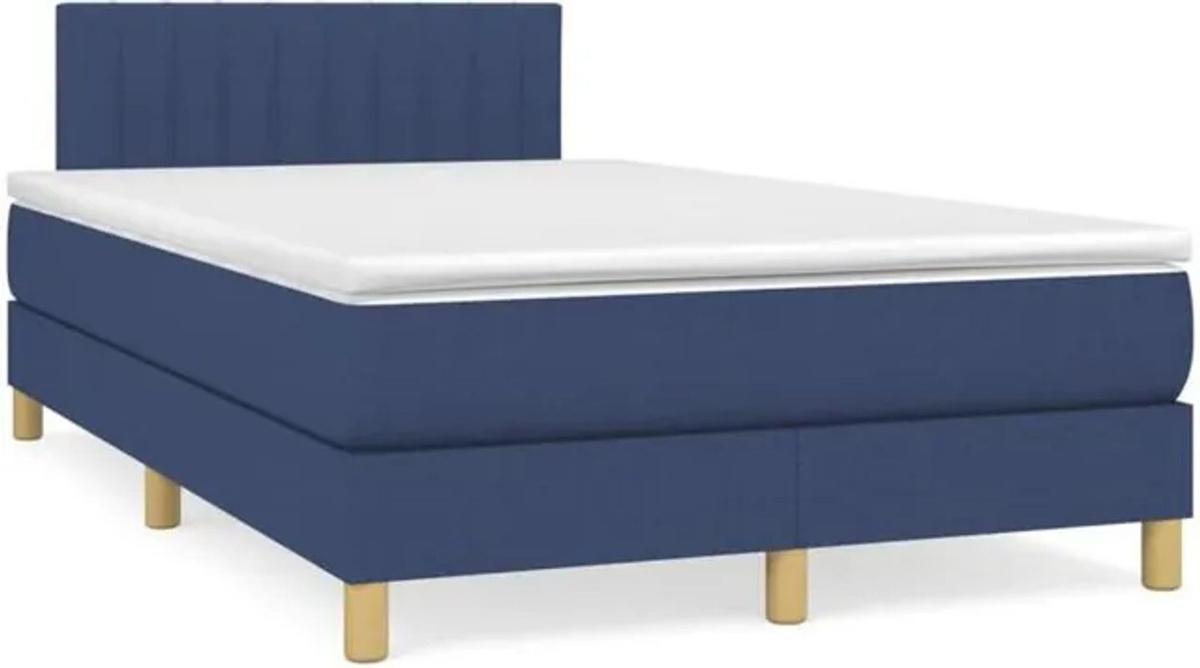 Vidaxl Boxspringbett mit Matratze aus Stoff in Blau, Modernes Design, B/T/H: 190 x 120 x 78 cm - Bild 1