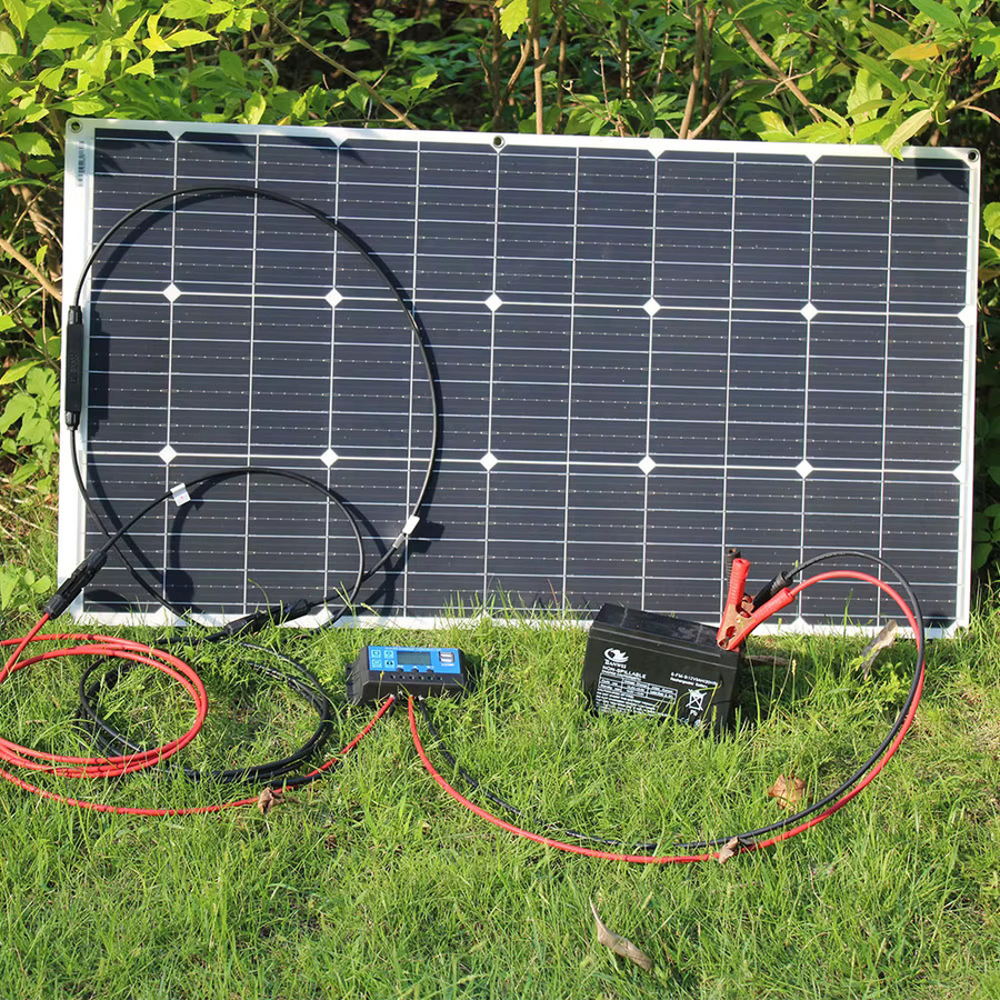 DGSUNLIGHT Flexibles Solarpanel aus monokristallinem Silizium in Schwarz, 100W 200W 800W 12V 18V - Bild 2