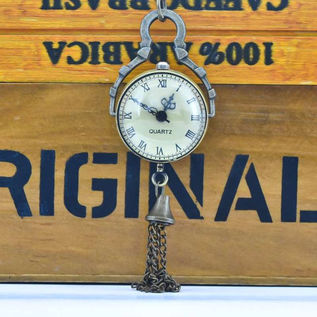 wecin Taschenuhr Halskette Anhänger, Quarz, Bronze, Messing, Unisex - Bild 1