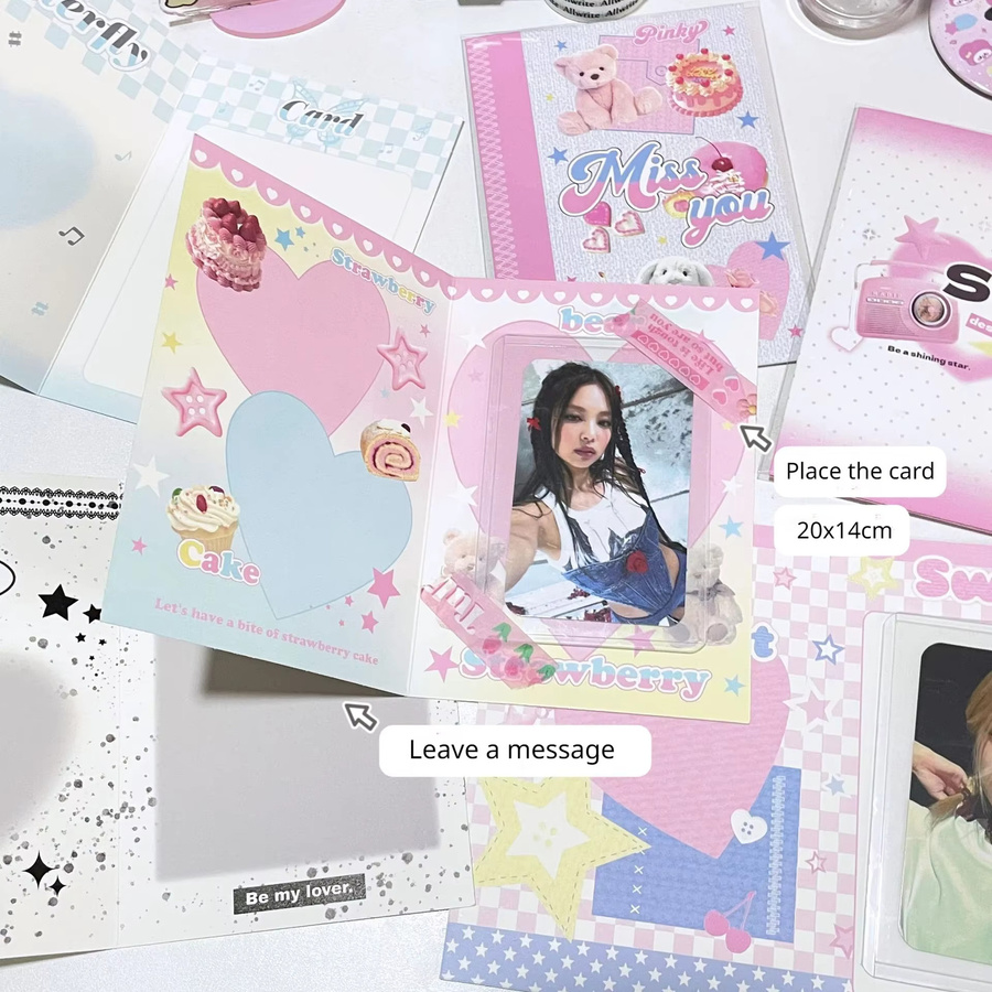 10 Stück Kawaii Hund Grußkarten aus Papier, bunte faltbare Geschenk- und Fotokarten für Nachrichten - Bild 1