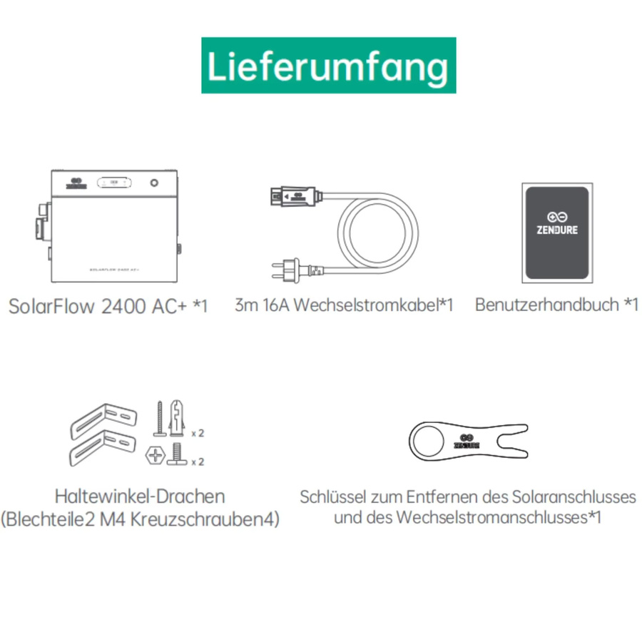 Zendure SolarFlow 2400 AC+ AC-gekoppelter Speicher für Balkonkraftwerke, 2,4 kWh, Grau - Bild 5