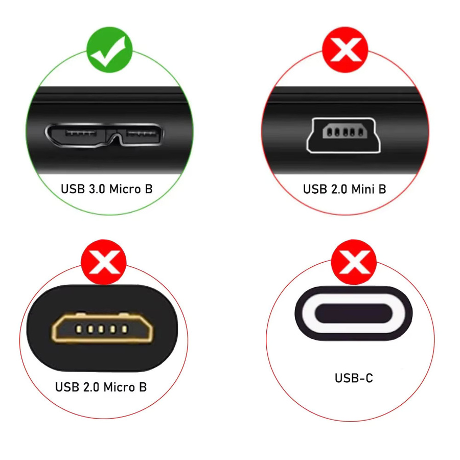 HDmatters USB 3.0 Typ A auf Micro B Kabel für externe Festplatten, 5 Gbps, Schwarz - Bild 4