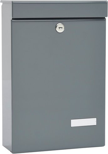 ME-FA Briefkasten Piccola eckig aus Stahl in Basaltgrau und Weiss B/H/T: 40,5 x 27,0 x 11,8 cm - Bild 1