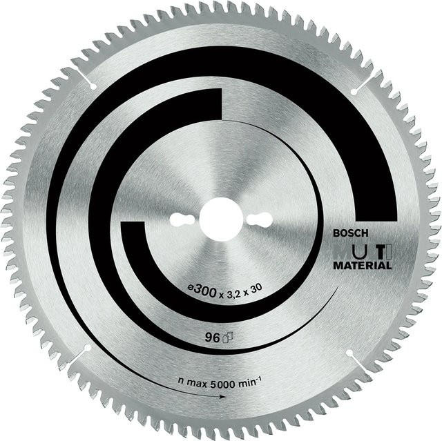 Bosch Multi Material Kreissägeblatt mit 96 Zähnen, Durchmesser: 300 mm, Bohrung: 30 mm, Farbe: Silber - Bild 2