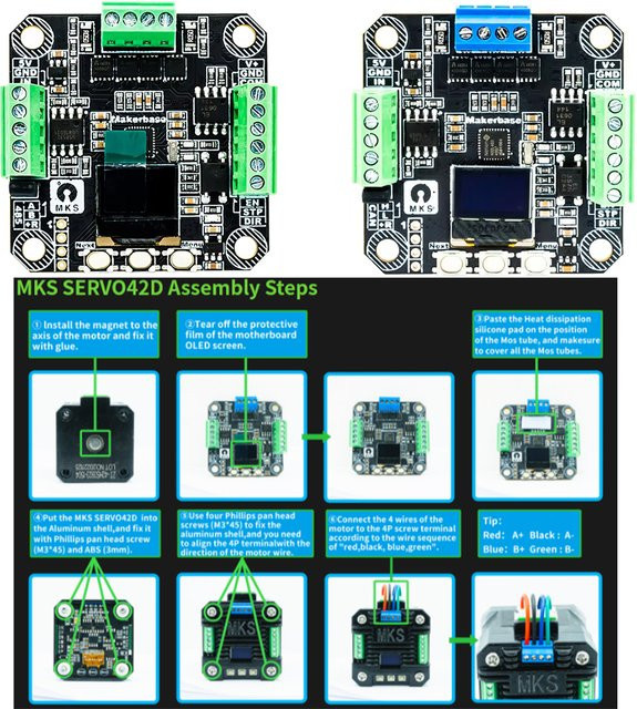 MKS SERVO42D NEMA17 Closed-Loop-Schrittmotortreiber in Schwarz mit FOC für CNC und 3D-Drucker - Bild 1