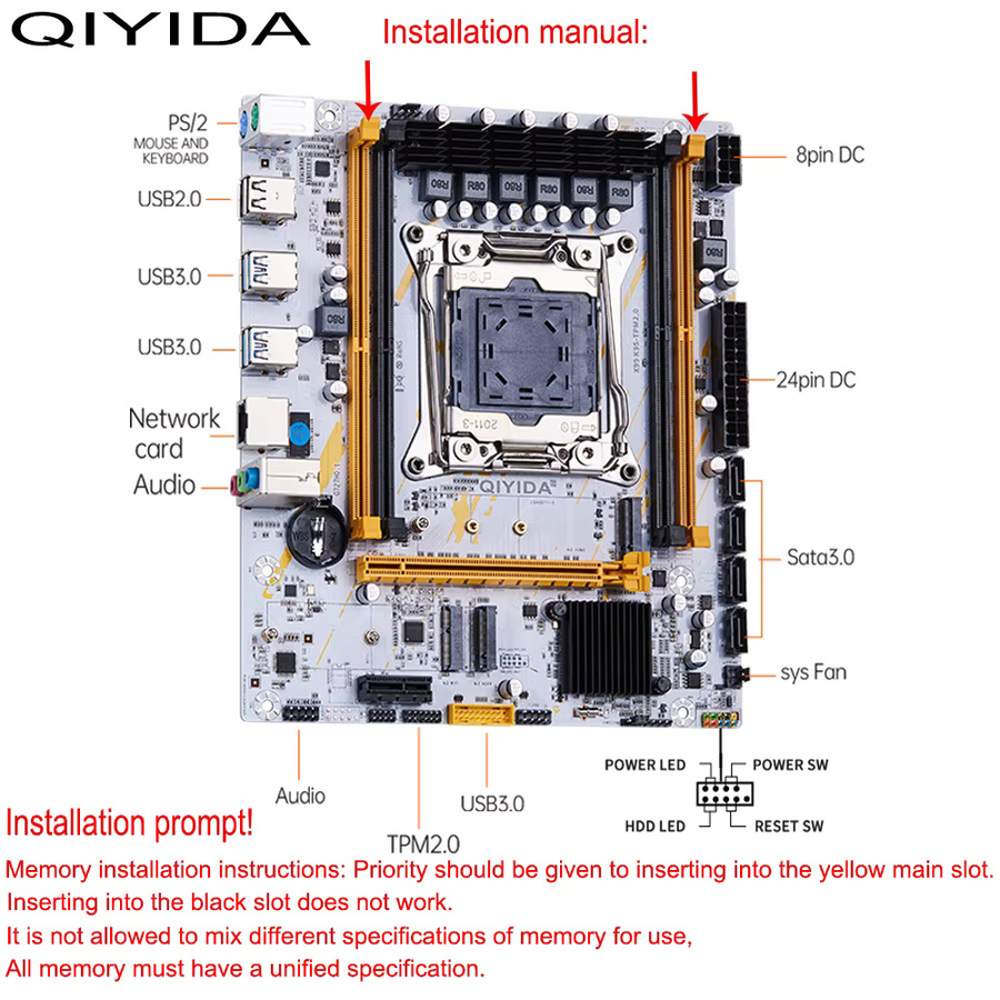 QIYIDA X99 Motherboard-Kit mit Xeon E5 2670 V3 CPU, 16 GB DDR4 RAM und NVMe M.2 sowie WIFI - Bild 4