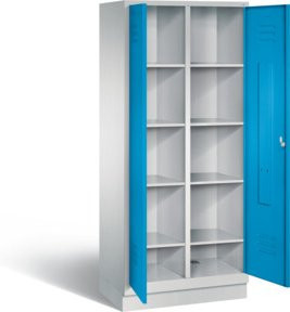 C+P Wäsche-Spind Classic mit Front in Lichtblau und Korpus in Lichtgrau, H 180 cm x B 81 cm x T 50 cm - Bild 1