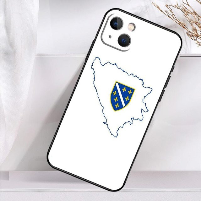 Handyhülle mit Bosnien Flaggen-Design für Apple iPhone 11 bis iPhone 16 Pro Max in Weiß - Bild 1