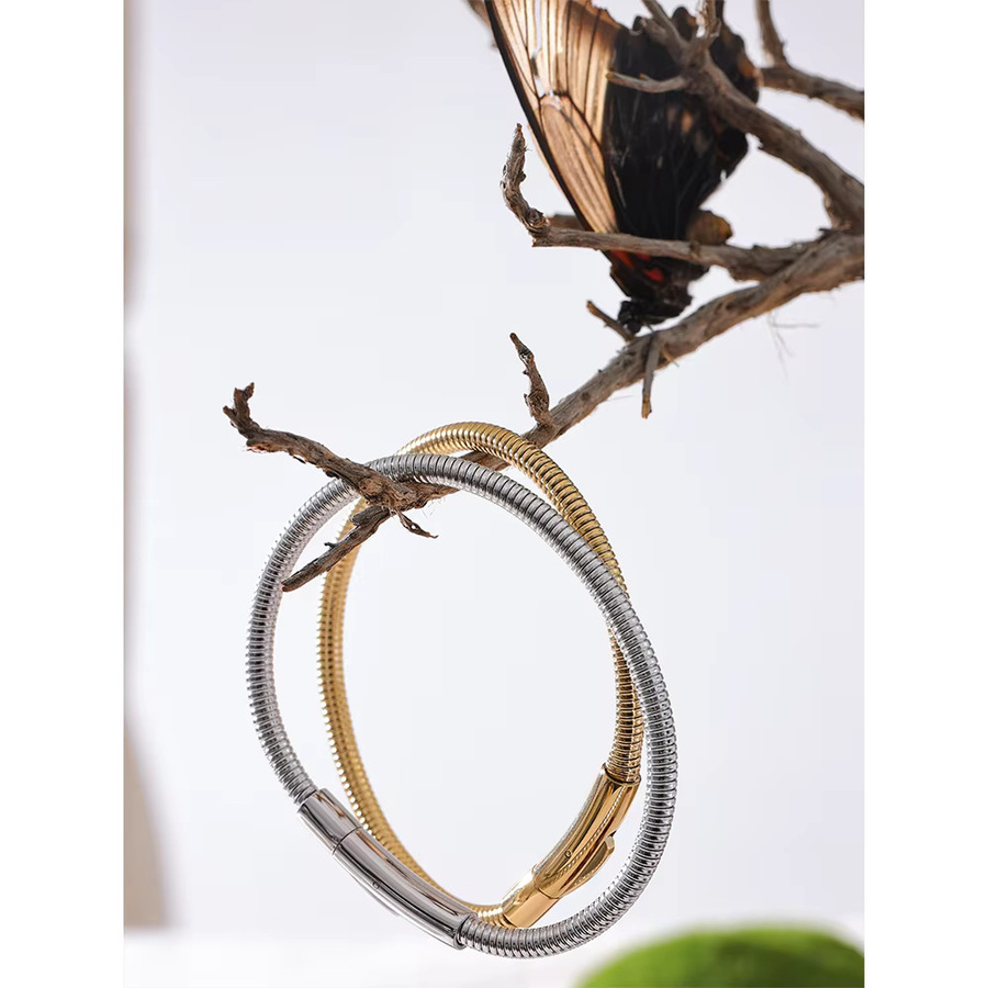 Yhpup Statement-Armband, Edelstahl, Bicolor, Unisex - Bild 1