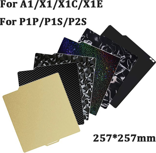 Bambu Lab Doppelseitige Federstahl-Druckplatte für A1 P1P P1S P2S X1C in Schwarz - Bild 1