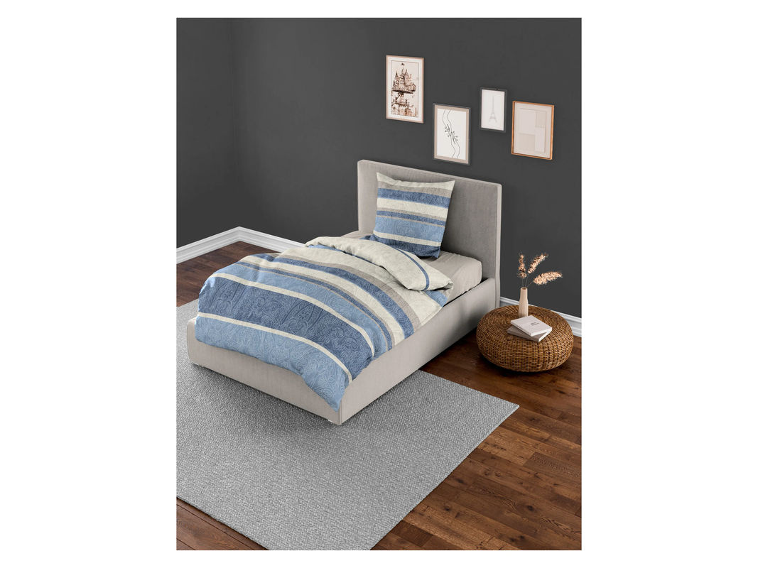 Bierbaum Biber Bettwäsche Set 6908 aus Baumwolle, Blau, B/H: 155 x 220 cm - Bild 2