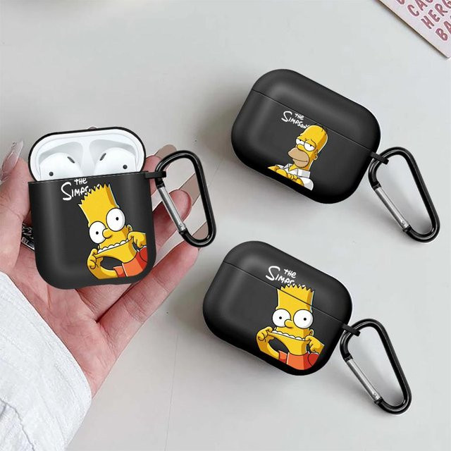 Schutzhülle im Simpson-Design für Apple AirPods Pro und AirPods 4, Farbe: Schwarz - Bild 1