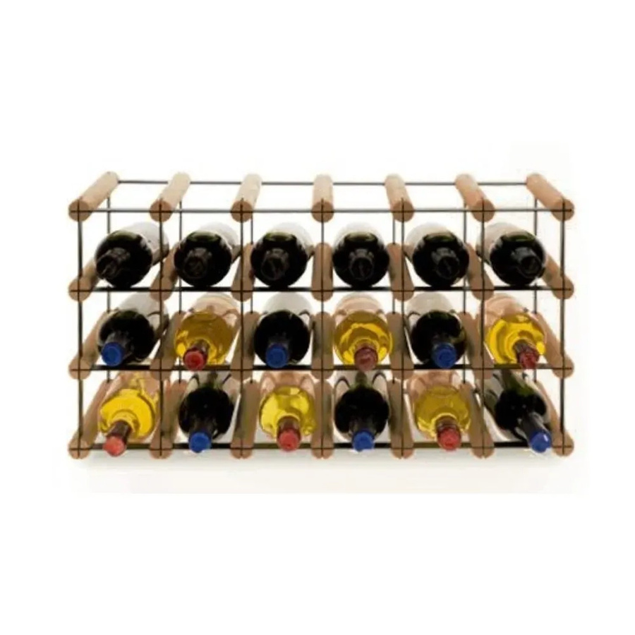 PROREGAL Modulares Weinregal Vinotega Mod aus massivem Kiefernholz, Braun geölt, H x B x T: 32,5 x 62,5 x 24,5 cm - Bild 2